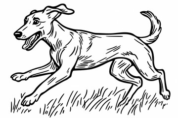 Obraz premium Cute coloring page featuring a playful dog for kids creativity.