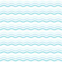 seamless water wave line pattern and background vector illustration