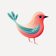 Fototapeta premium Colorful whimsical bird illustration