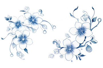 Elegant blue floral designs