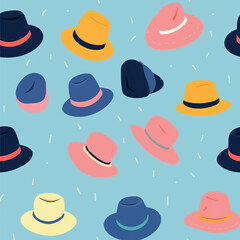 Colorful hats pattern background