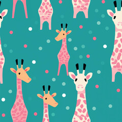 Cute giraffe pattern background