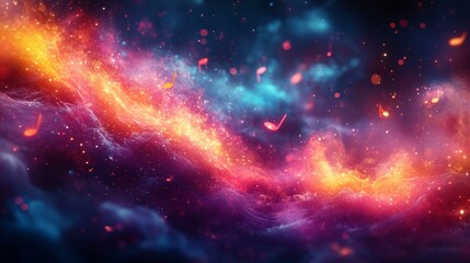 Fototapeta premium this Abstract colorful music background with dynamic notes and vibrant hues, capturing the essence of sound and rhythm.