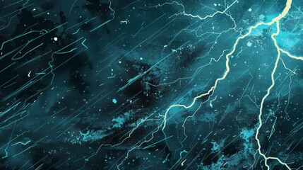 Dramatic Storm with Powerful Lightning Striking Across the Turbulent Sky