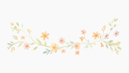 Delicate watercolor floral border
