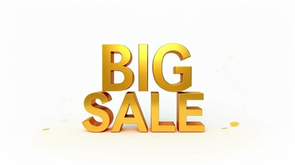 Animated inscription big discounts on white background