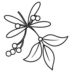 Festive Mistletoe with Ribbon Vector Art