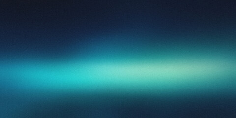 Fototapeta premium Blurred gradient from cool teal to sky blue, seamlessly blending into a deep black background, noise texture effect