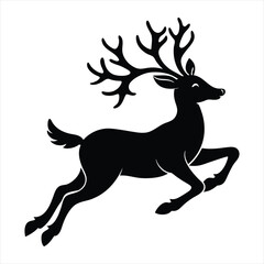 Christmas deer silhouette vector/ Reindeer silhouette vector illustration