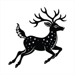 Christmas deer silhouette vector/ Reindeer silhouette vector illustration
