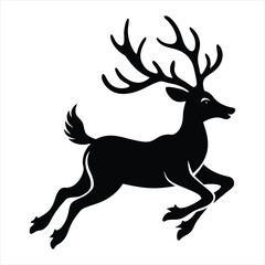 Christmas deer silhouette vector/ Reindeer silhouette vector illustration
