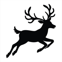 Christmas deer silhouette vector/ Reindeer silhouette vector illustration