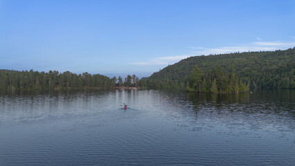 Beautiful and wild fishing lake in the province of Quebec, Canada
