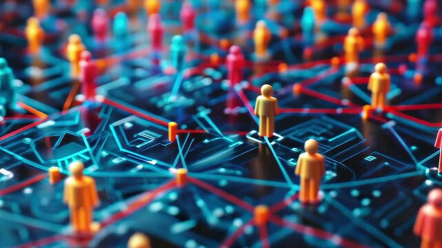 Global social network connection concept. Connecting people icon link on the internet