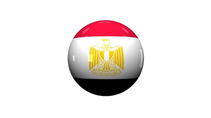 Arab Republic of Egypt official flag isolated on white background.