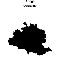Obraz premium Ariege department blank outline map