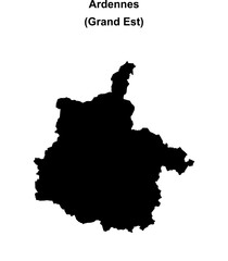 Ardennes department blank outline map