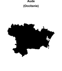 Fototapeta premium Aude department blank outline map