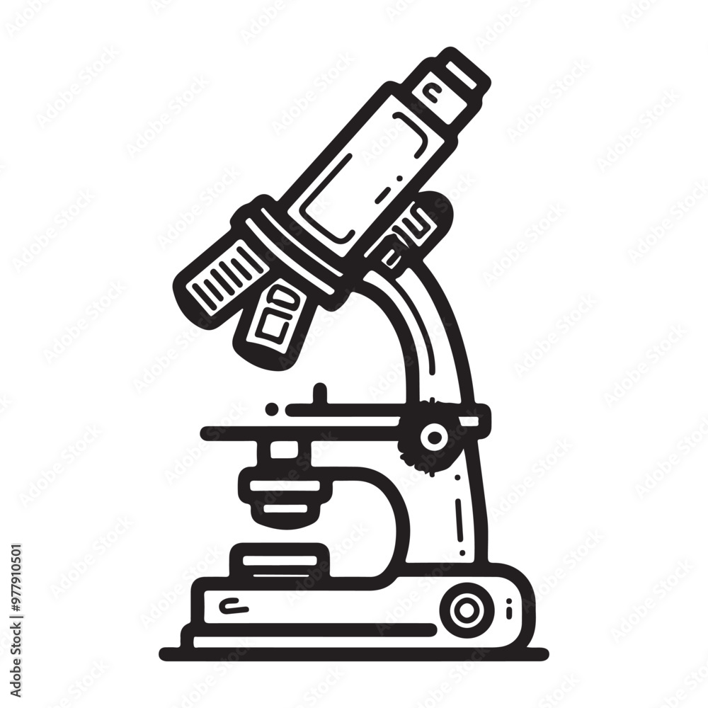 Wall mural microscope icon vector design, simple microscope flat icon on isolated white background