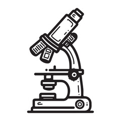 Microscope icon vector design, simple microscope flat icon on isolated white background
