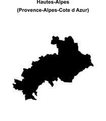 Hautes-Alpes department blank outline map