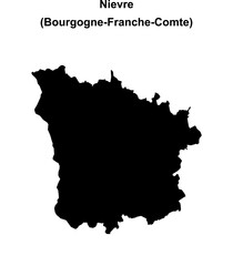 Nievre department blank outline map