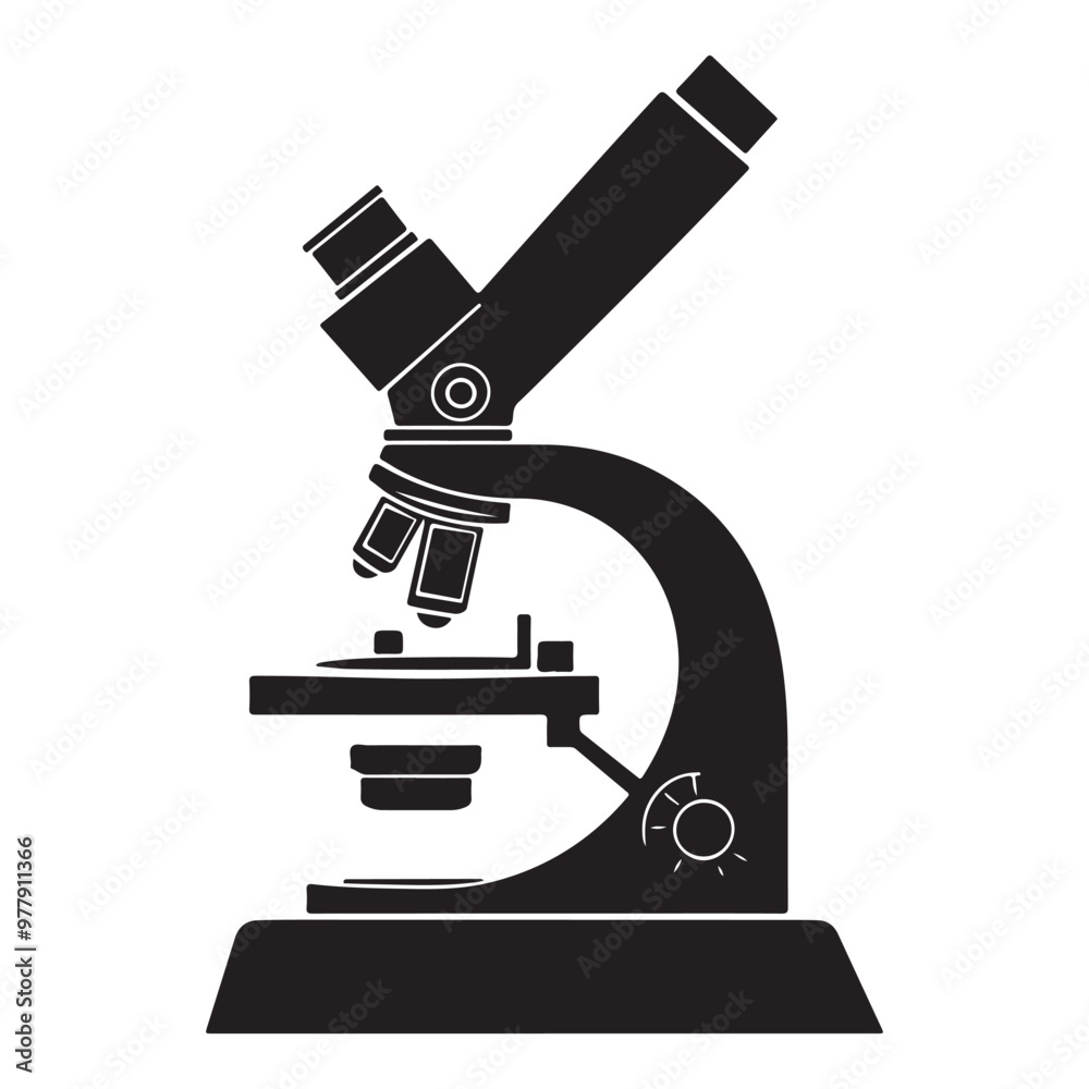 Wall mural microscope icon vector design, simple microscope flat icon on isolated white background