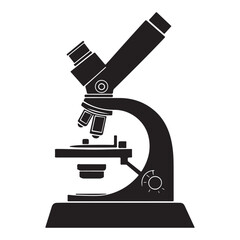 Microscope icon vector design, simple microscope flat icon on isolated white background