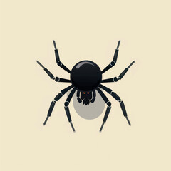 Obraz premium Black spider illustration on beige