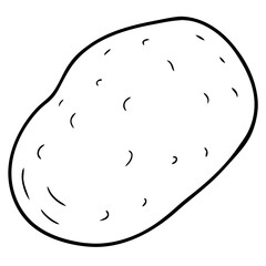 A potato is shown in a white background. The potato is large and round, with a rough texture