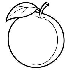 A large orange with a leaf on top. The image is of a fruit