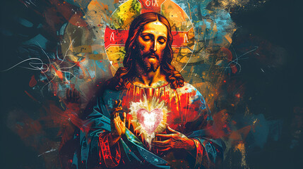 A picture depicting Jesus Christ's hallowed heart was made