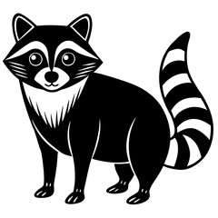 Raccoon with its distinctive mask and curious stance vector