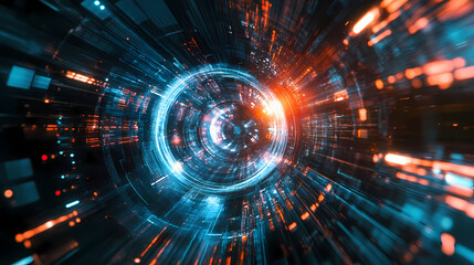 Obraz premium Quantum teleportation protocols explored through abstract art on microstock platforms. illustration, image, sci, science, technology, engineering , minimalism,. Teleportation. Illustration