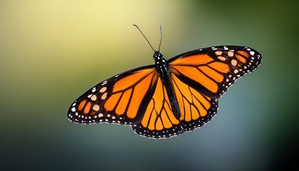 Obraz premium Isolated monarch butterfly with depth of field highlighting vibrant wings and delicate patterns