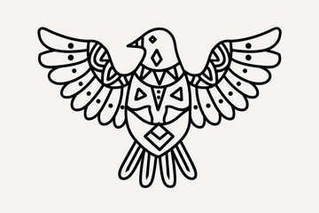 Obraz premium Abstract tribal bird illustration