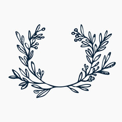 Elegant botanical wreath illustration