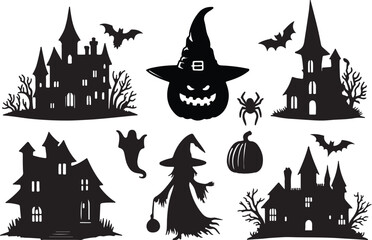 Happy Halloween vector design with Halloween themed and Halloween elements 