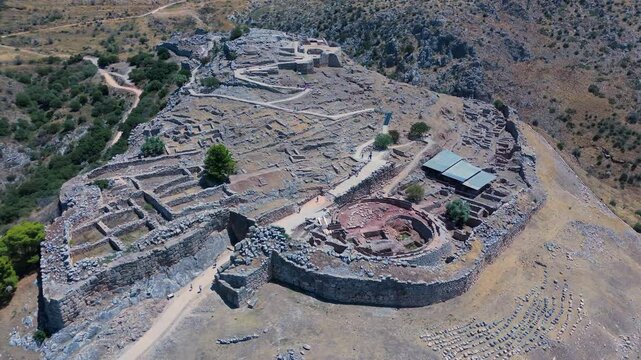 greece peloponnese region acrocorinth ancient city aerial view on daylight