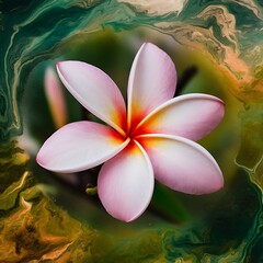 Close up pink plumeria flower background, nature abstract