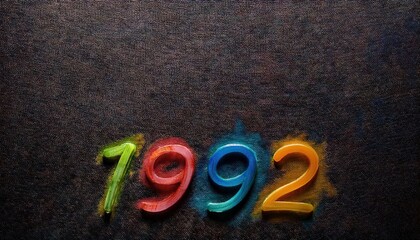 1992 Colorful Number Display on Canvas