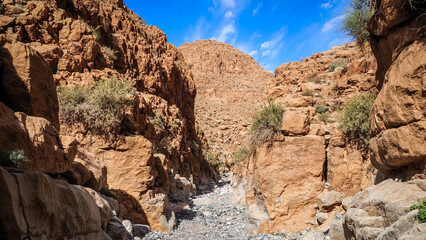 The landscape of the gorge in Morocco