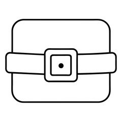 Santa's Iconic Belt with Square Buckle - Vector Art
