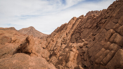 The landscape of Monkey Fingers Gorge in Morocco