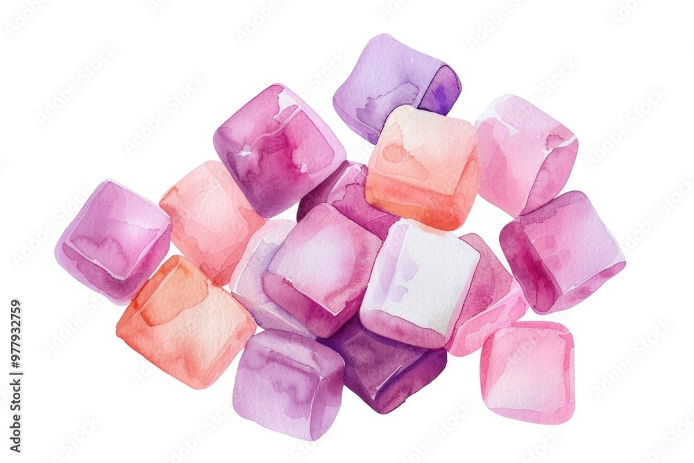 Aufkleber A group of ice cubes stacked on top of each other, often used as a visual element in presentations or designs