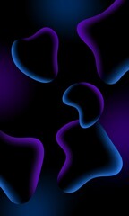 Abstract background with blue purple bubbles on dark background