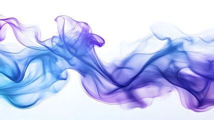 Abstract liquid waves, with blue and purple colors, against a white background