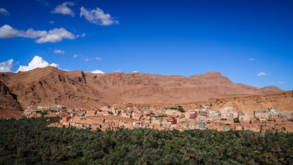The landscape of Tinghir in Morocco