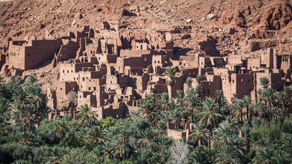 The landscape of Tinghir in Morocco