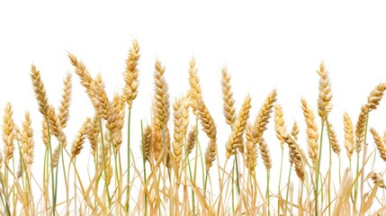 A beautiful field of wheat with a white sky in the background